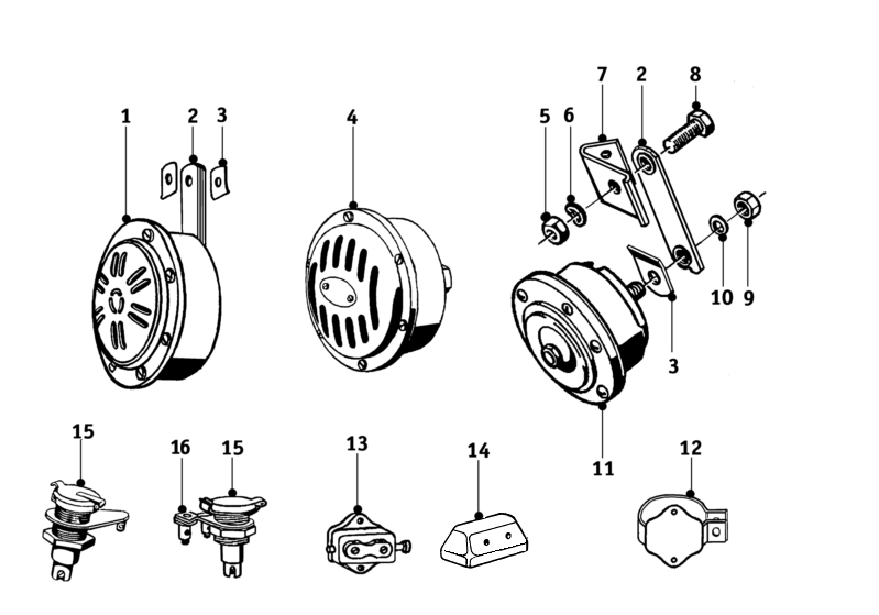 Hupe Horn 6V Hella passt für BMW R25 R26 R27 R50 R51/3 R67 R68 R69 R50/2  R50/3